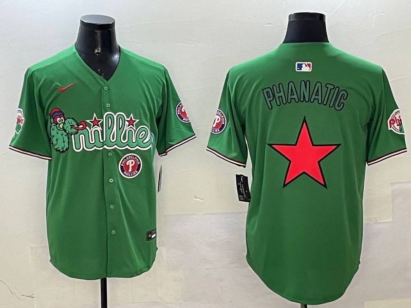 Men Philadelphia Phillies Blank Green Three generations Joint Name Game 2025 Nike MLB Jersey style 2
